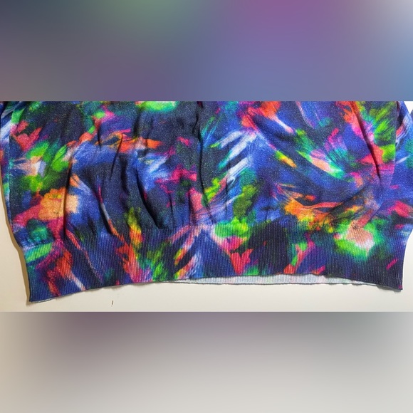 NWT Robert Graham Men Sweater Swell Colorful Print Linen Blend Crewneck L $178 - Picture 5 of 11